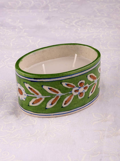 Blue Pottery Scented Candle Holder Assorted Colour